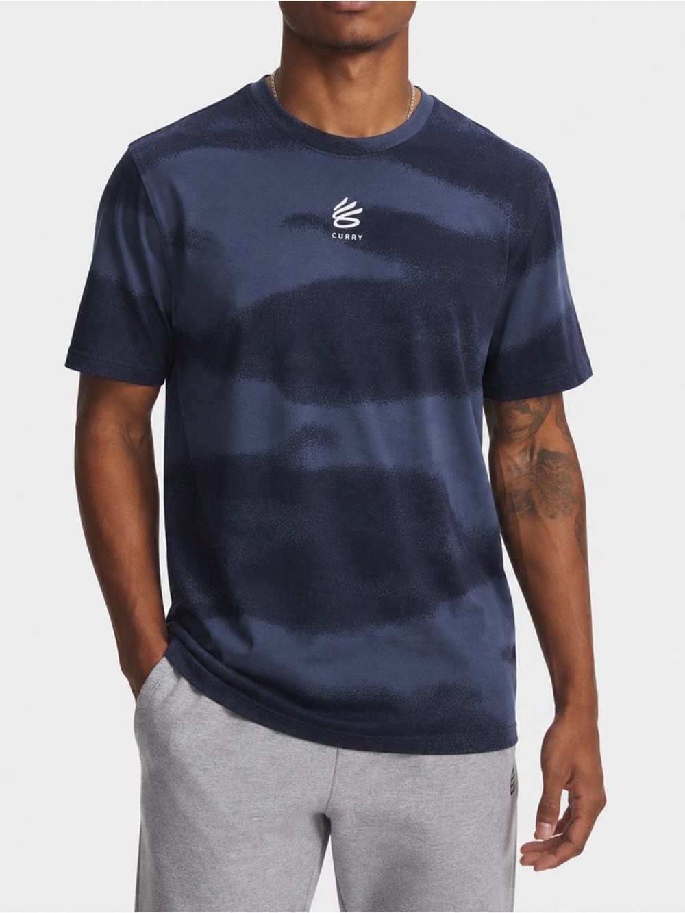 NWT Under Armour x Stephen Curry Heavyweight Men's T-Shirt Navy Small